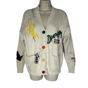 Colorful Button Embroidered Cardigan